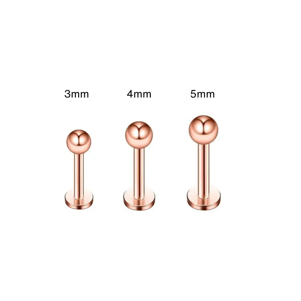 Titanium Essential Sphere Threaded Flat Back Stud