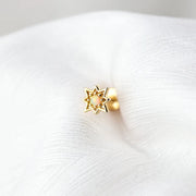 Athena White Opal Northern Star Flat Back Stud
