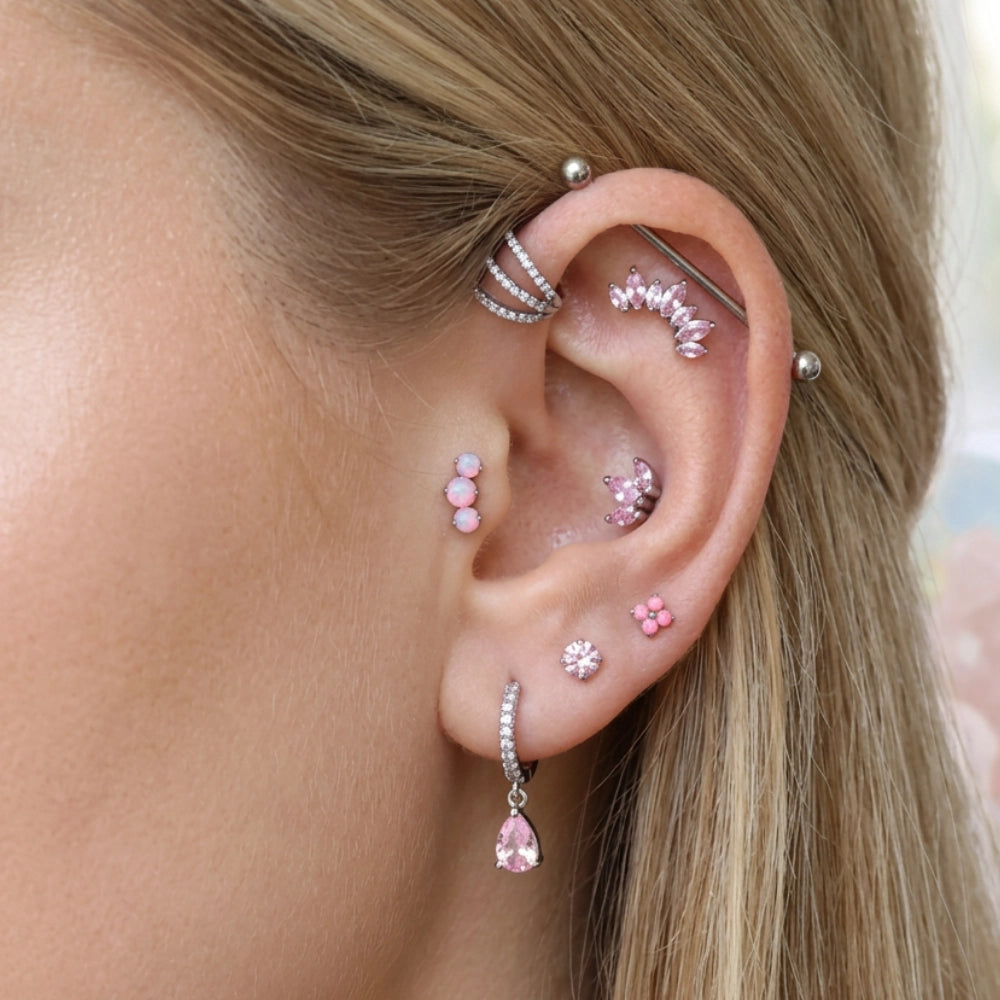 Titanium Freyja Multisize Pink Tourmaline Stud