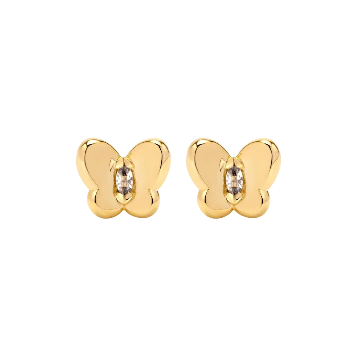 Spring Butterfly Diamond Stud Earrings