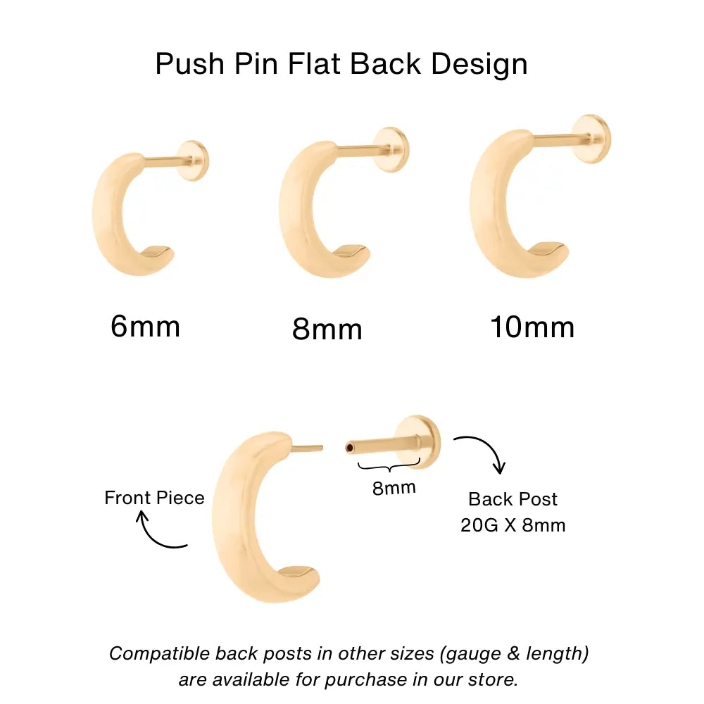 Sleek Flatback Hoops