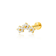 Titanium Cressida Trio Diamond Flower Piercing Stud