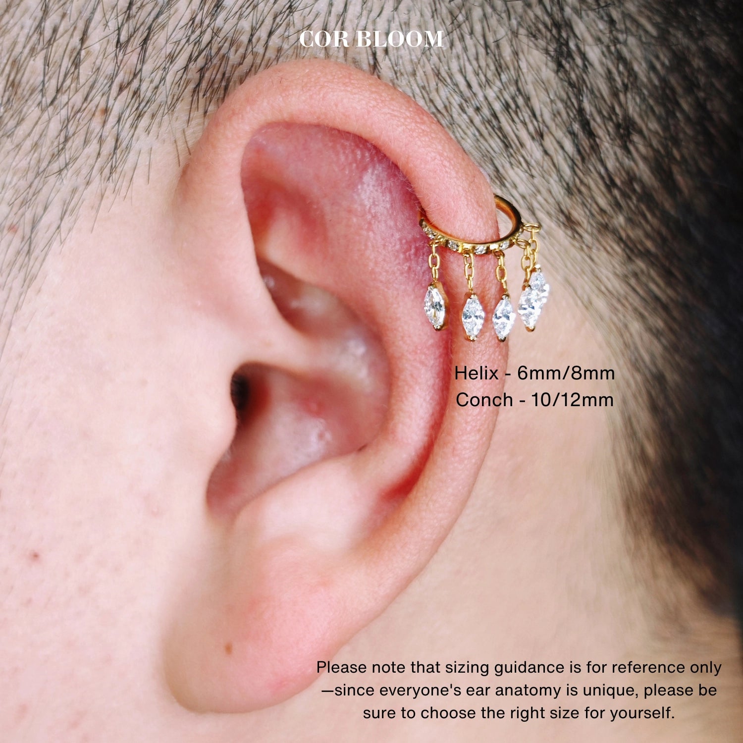 Titanium Arise Dangling Marquise Clicker - Diamond