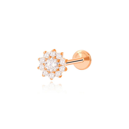 Titanium Diamond Sunflower Flat Back Stud