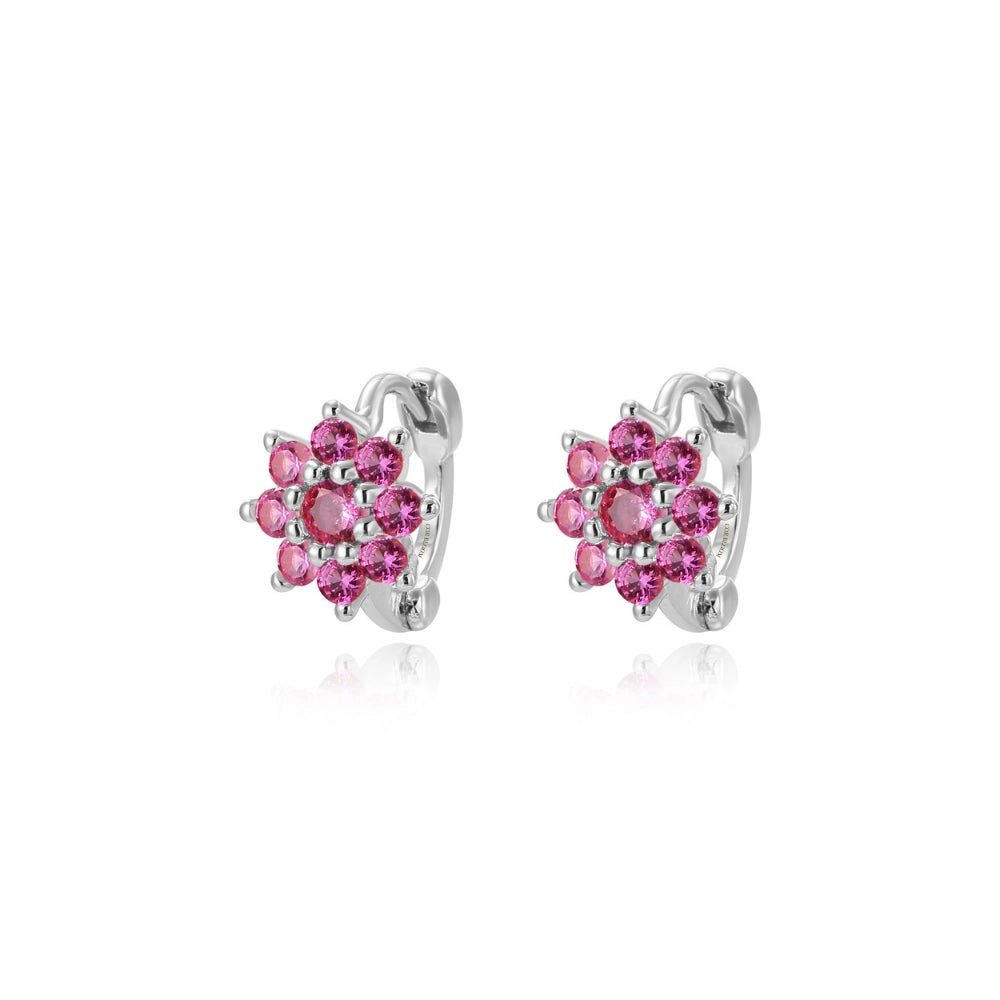 Lysander Dainty Sunflower Huggies - Ruby