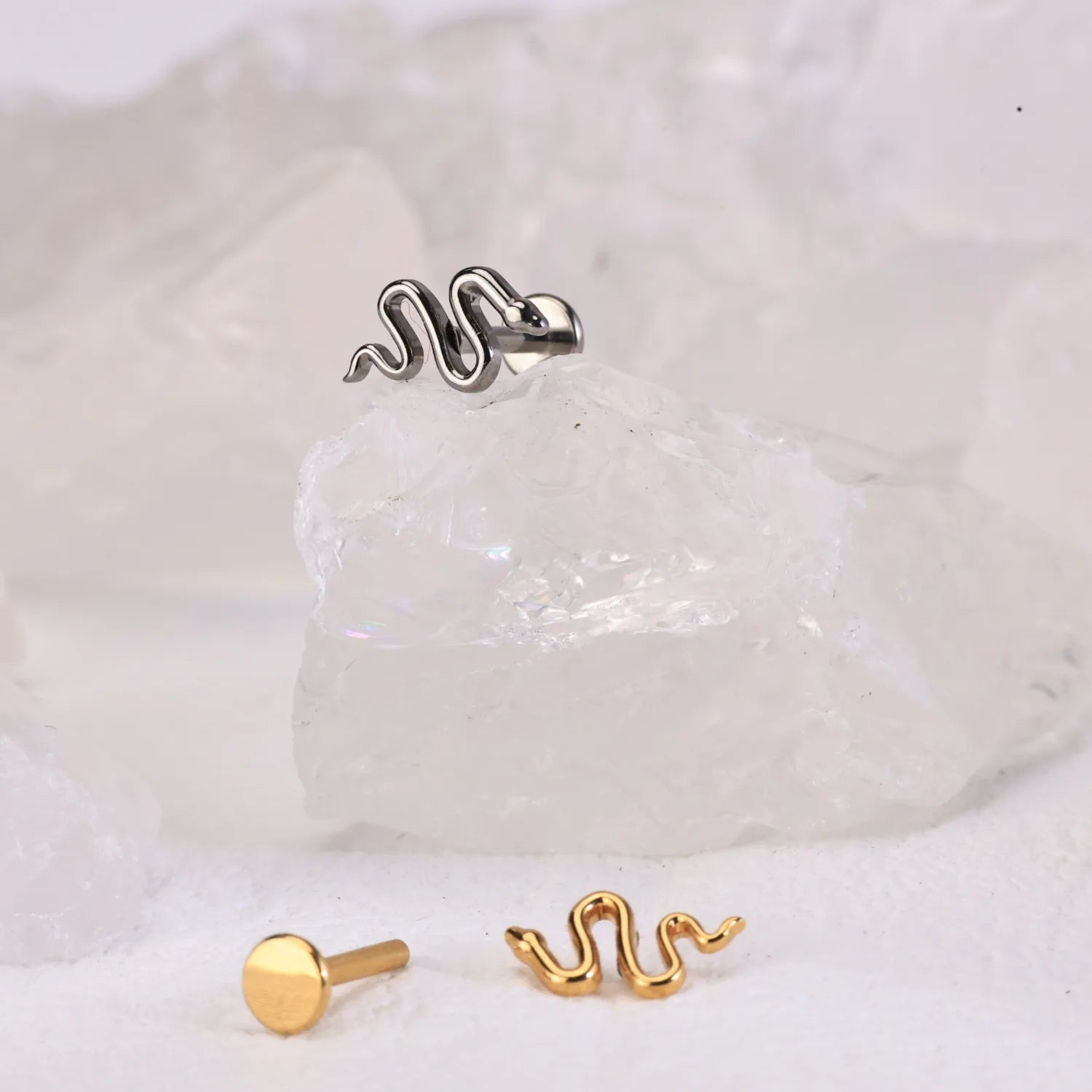 Titanium Elektra Snake Flat Back Stud
