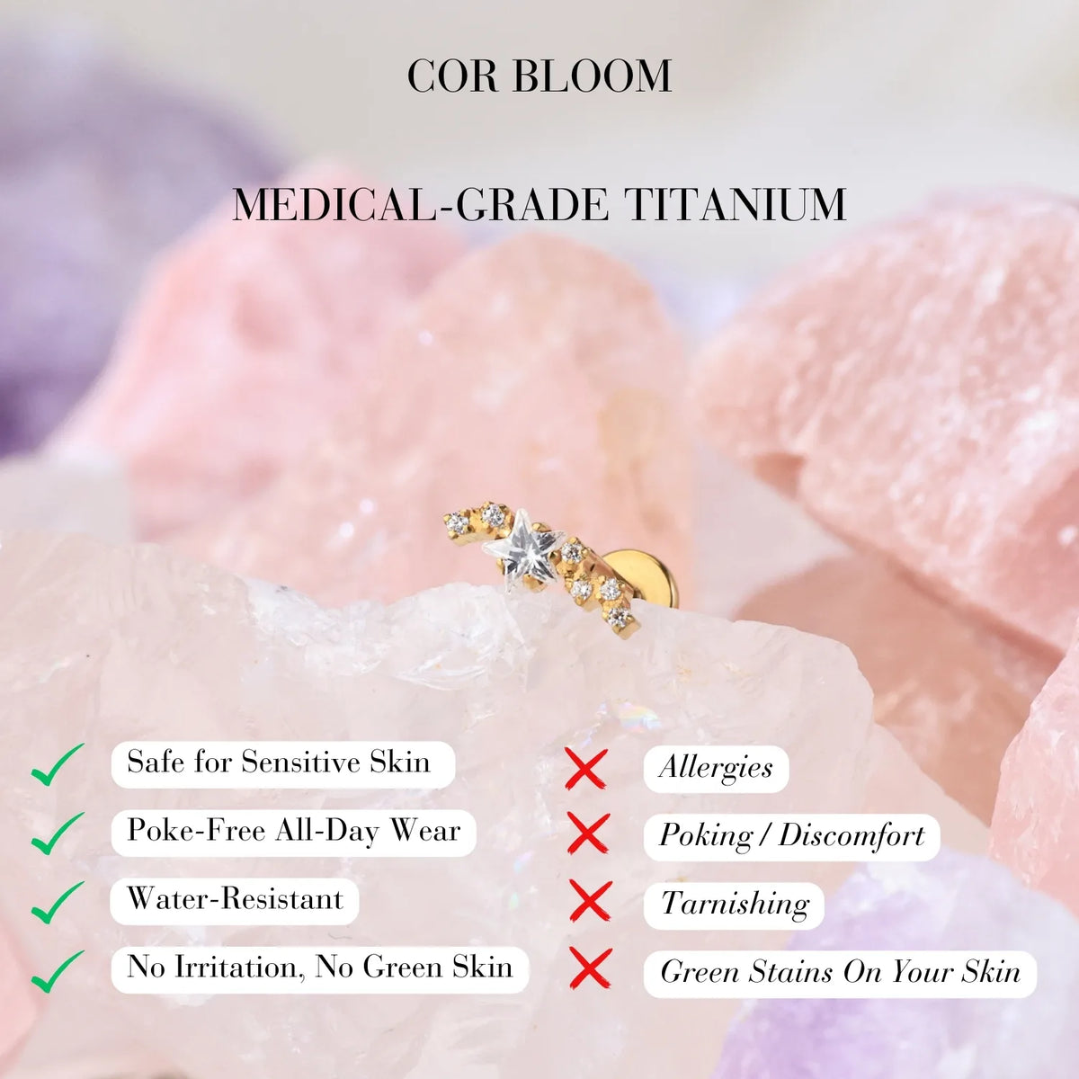 Titanium Aodh Star Cluster Climbing Stud