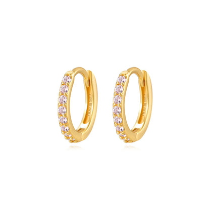 Arya Pink Pave Hoop Earrings