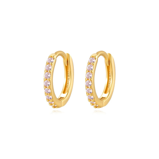 Arya Pink Pave Hoop Earrings