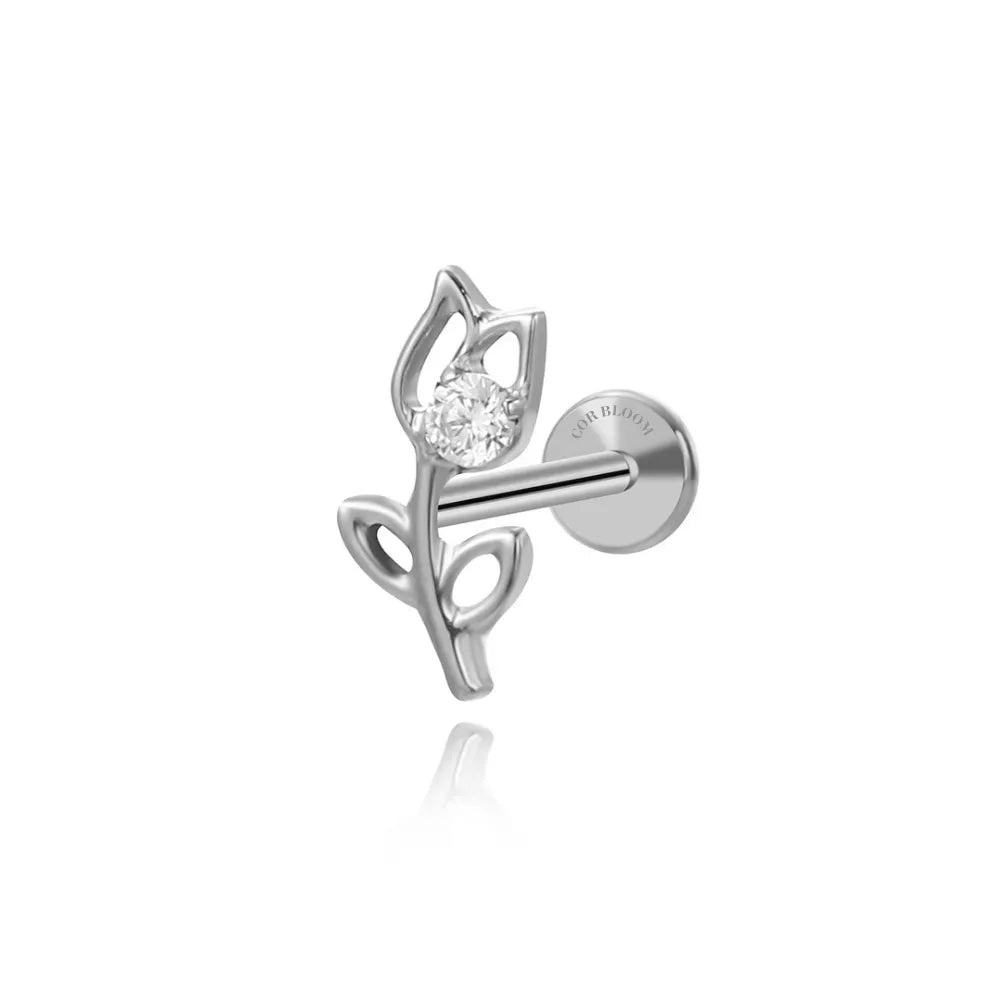 Titanium Kiara Crystal Climbing Flower Piercing Stud