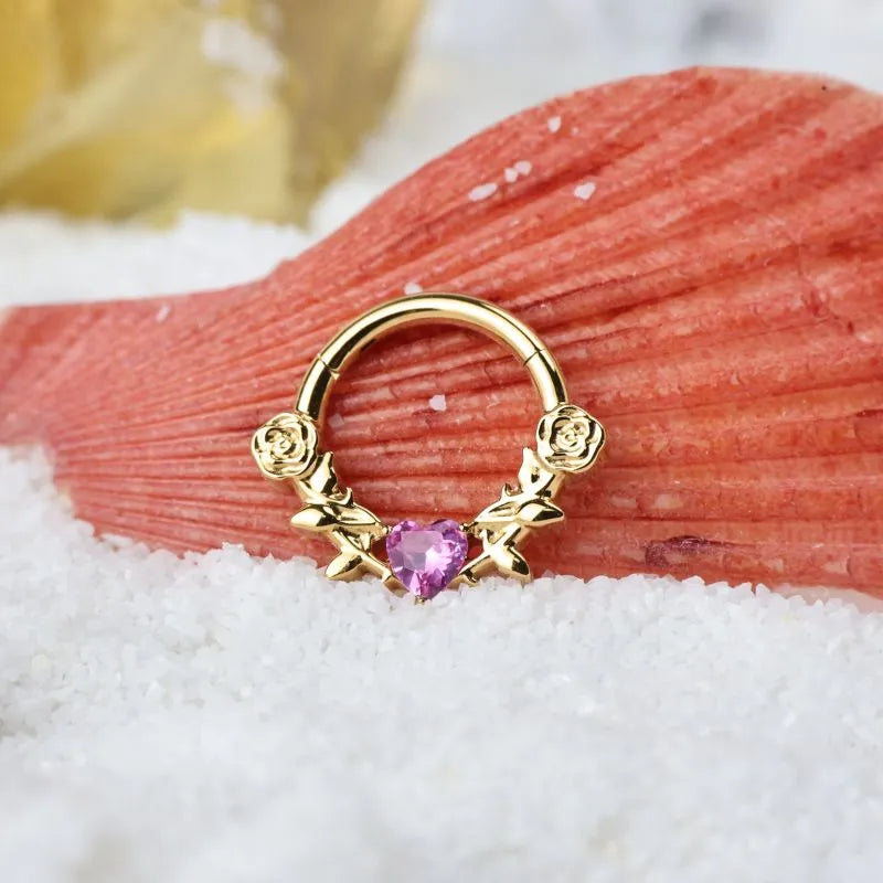 Titanium Artemis Thorned Rose Clicker - Graceful Ruby