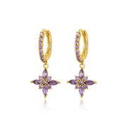 Lydia Amethyst Starflower Drop Earrings