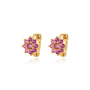 Lysander Dainty Sunflower Huggies - Ruby