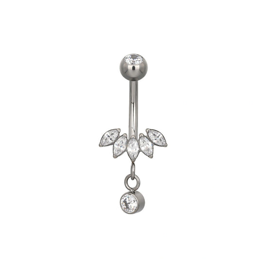 Titanium Metis Five-Petal Dangling Belly Ring