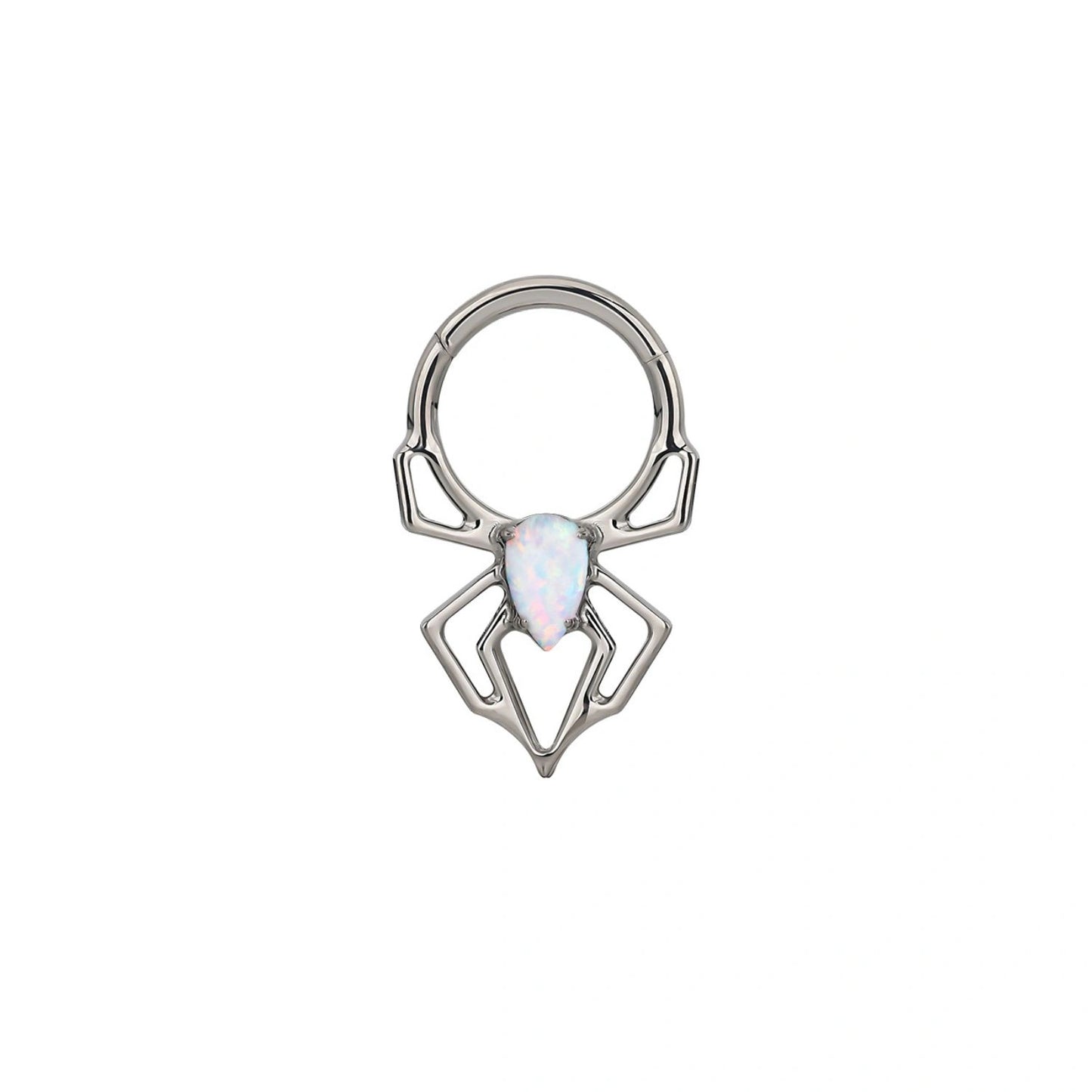 Titanium Sage White Opal Spider Clicker