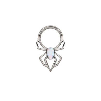 Titanium Sage White Opal Spider Clicker