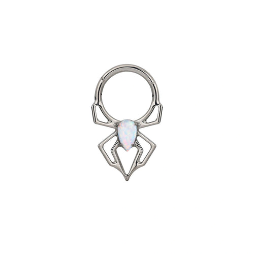 Titanium Sage White Opal Spider Clicker