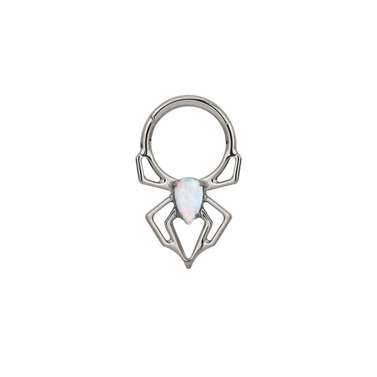 Titanium Sage White Opal Spider Clicker