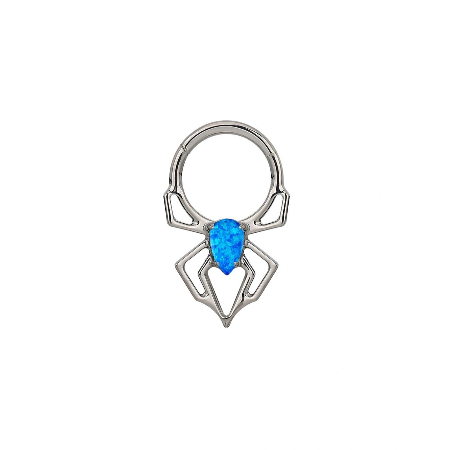 Titanium Sage Blue Opal Spider Clicker