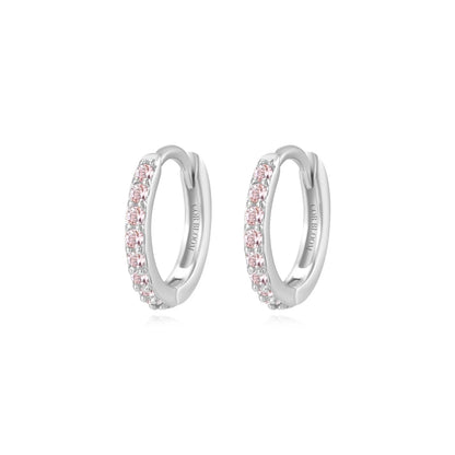 Arya Pink Pave Hoop Earrings