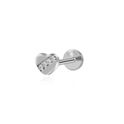 Titanium Mini Healed Diamond Heart Piercing Stud