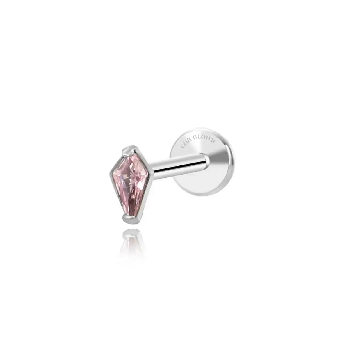 Titanium Sierra Pink Gemstone Piercing Stud