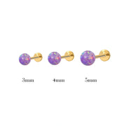 Titanium Violet Flame Opal Flat Back Piercing