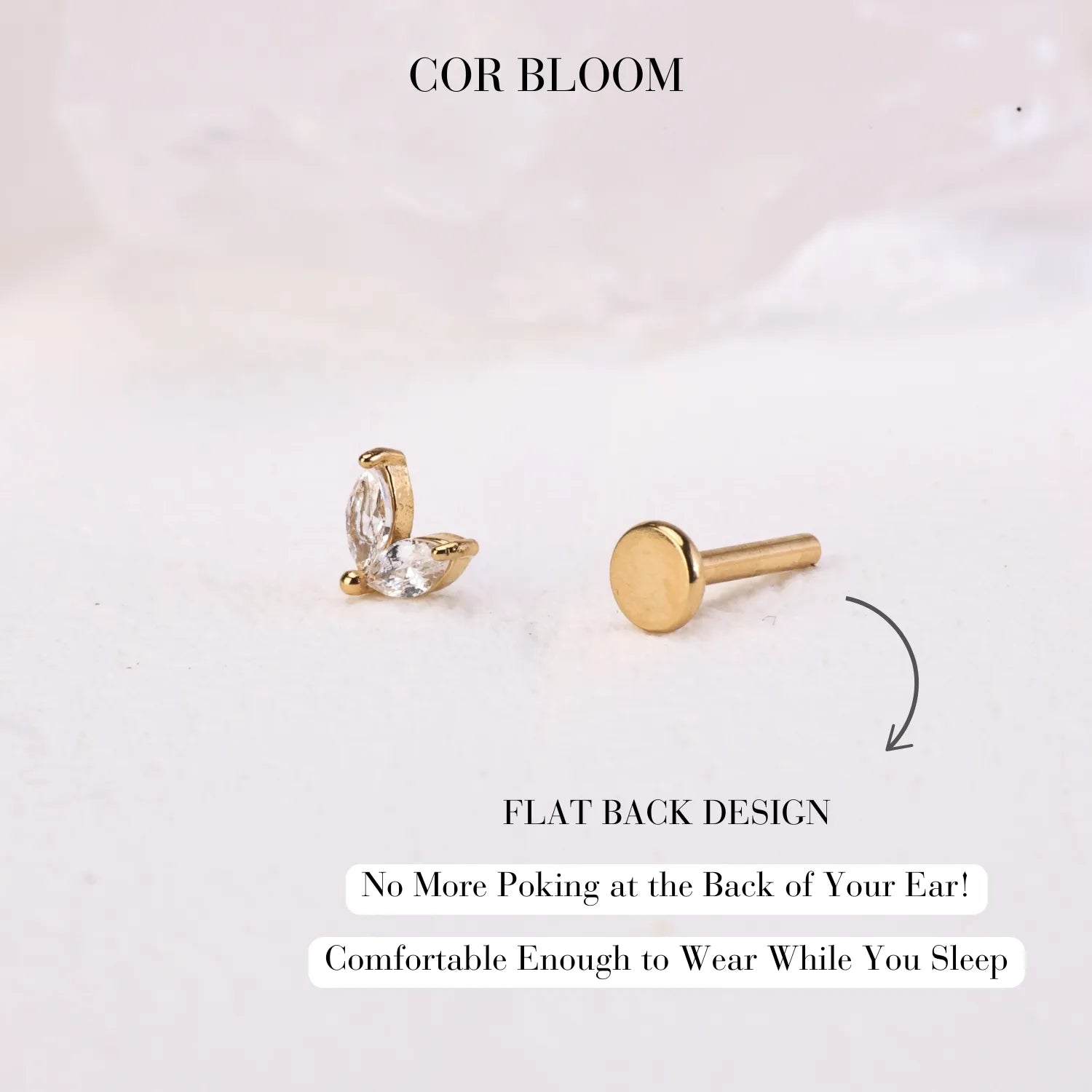 Two-Petal Minimal Labret Piercing Stud