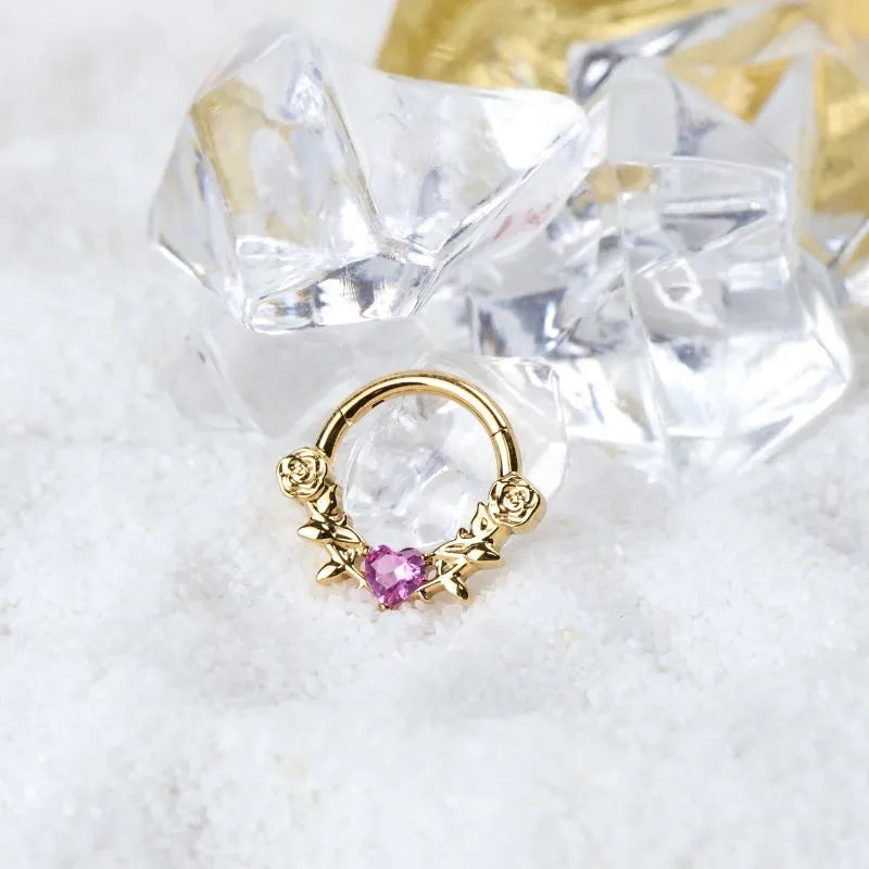 Titanium Artemis Thorned Rose Clicker - Graceful Ruby