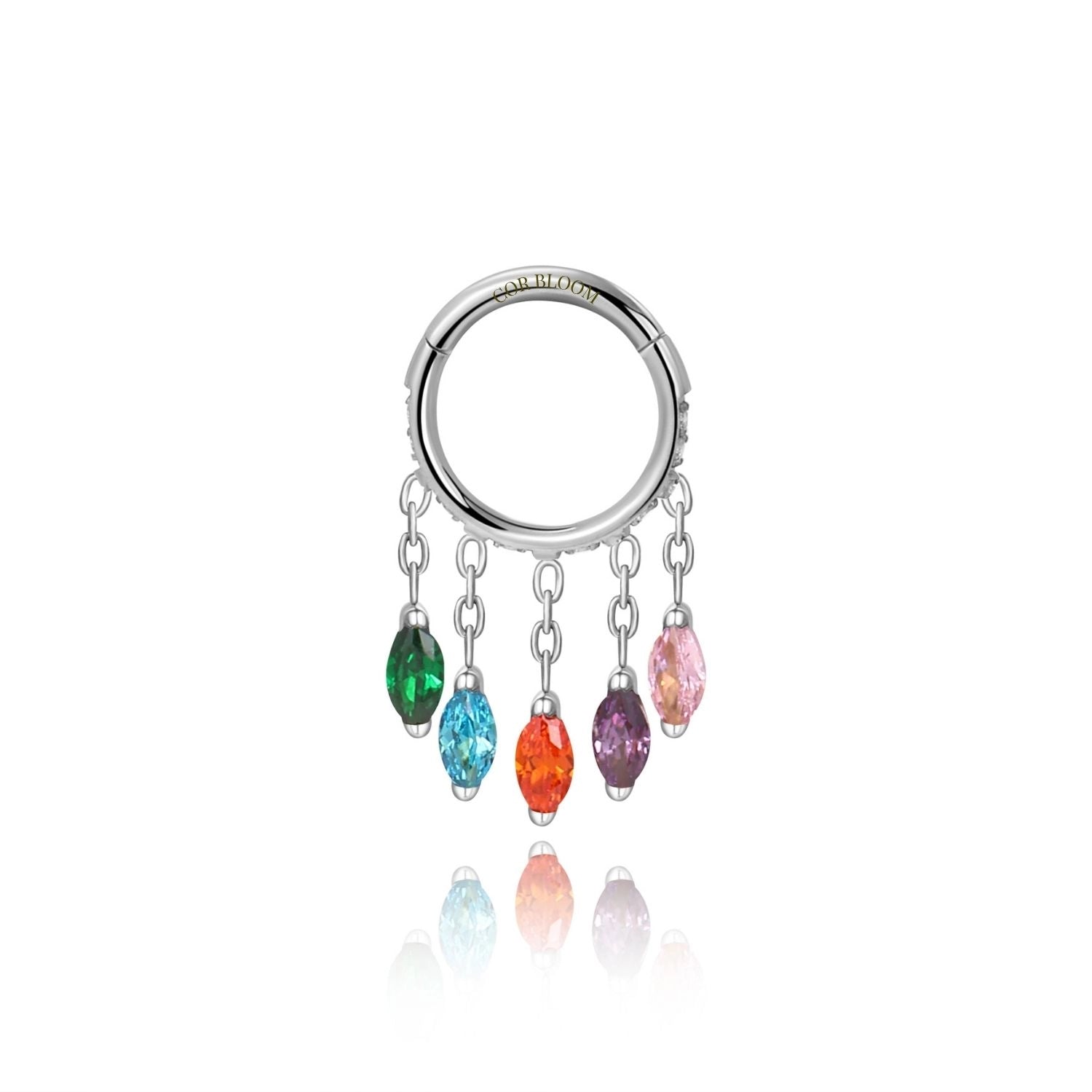 Titanium Arise Dangling Marquise Clicker - Show Time