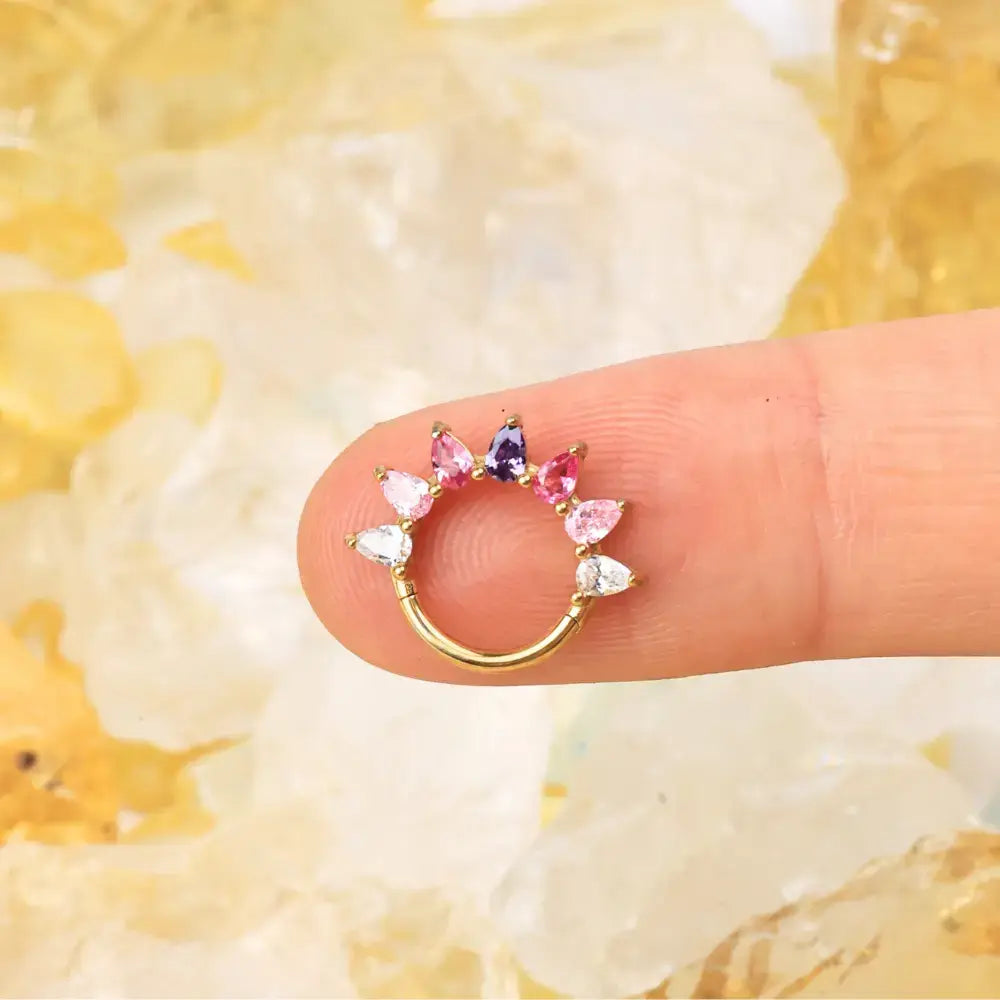 Daleyza Pink Ruby Pear-Cut Gemstone Clicker
