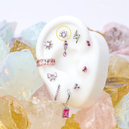 Titanium Astraea Pinky Paw Flat Back Stud