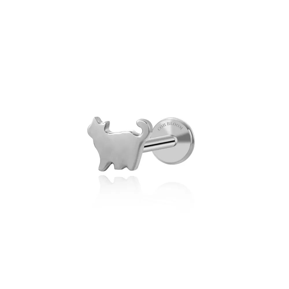 Titanium Mini Kitty Flat Back Stud