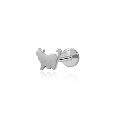 Titanium Mini Kitty Flat Back Stud