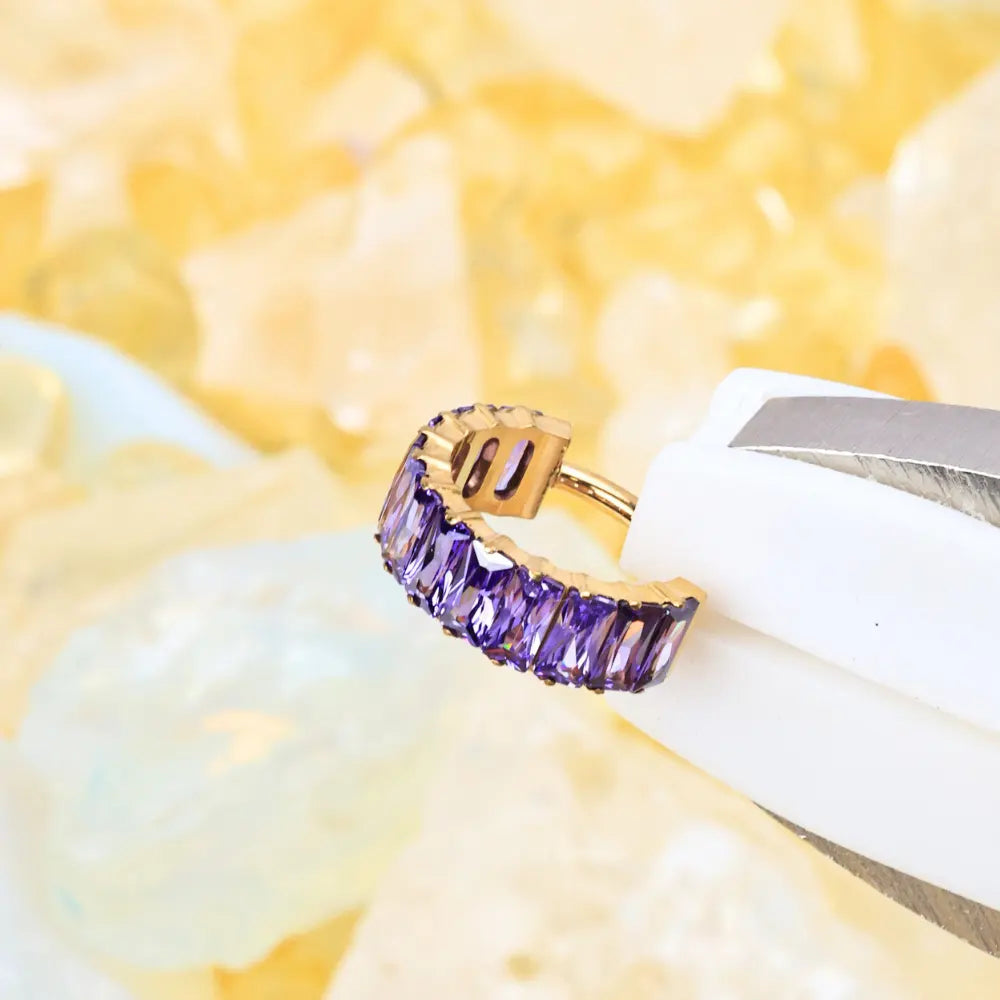 Titanium Purple Amethyst Sugar Clicker | Conch Hoop