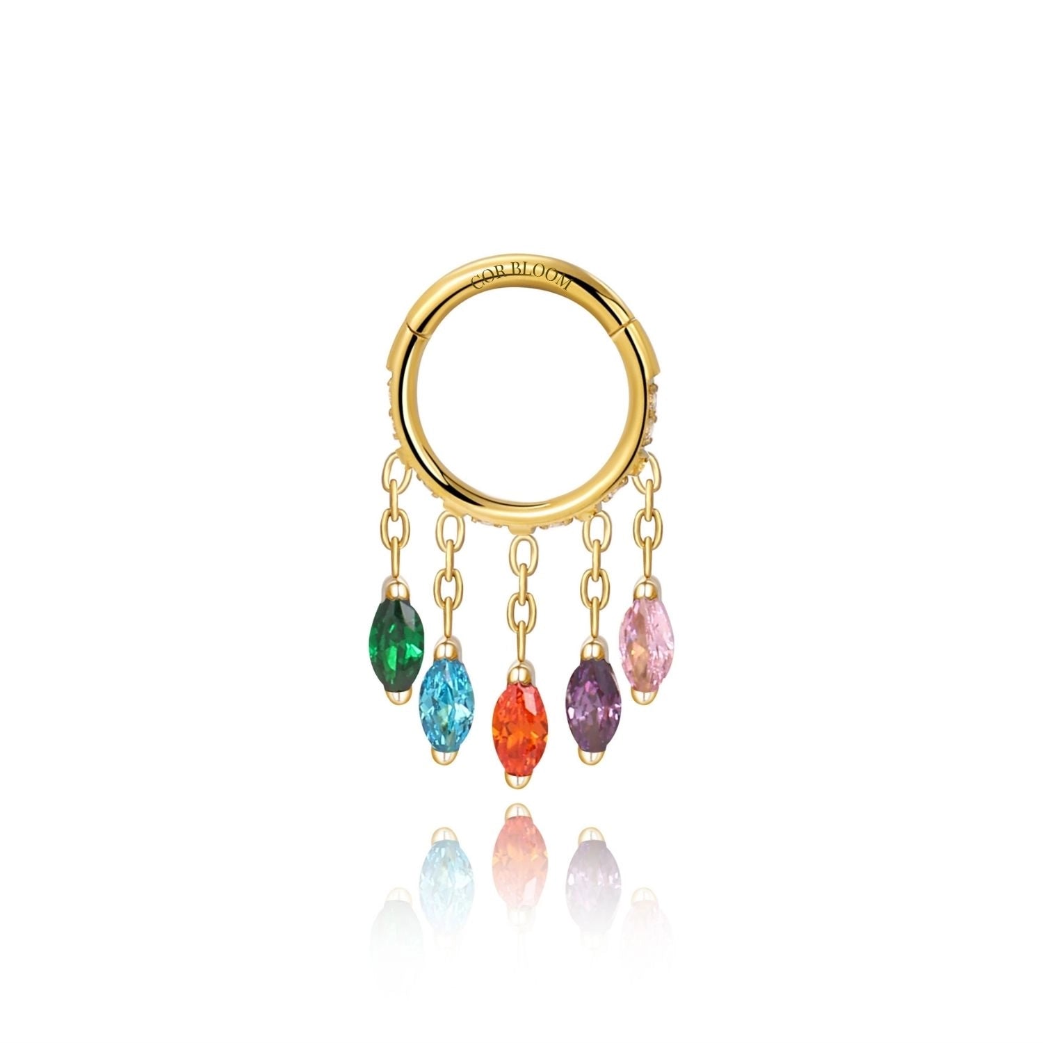 Titanium Arise Dangling Marquise Clicker - Show Time