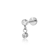 Titanium Classic Duo Sparkle Dangling Piercing Earring