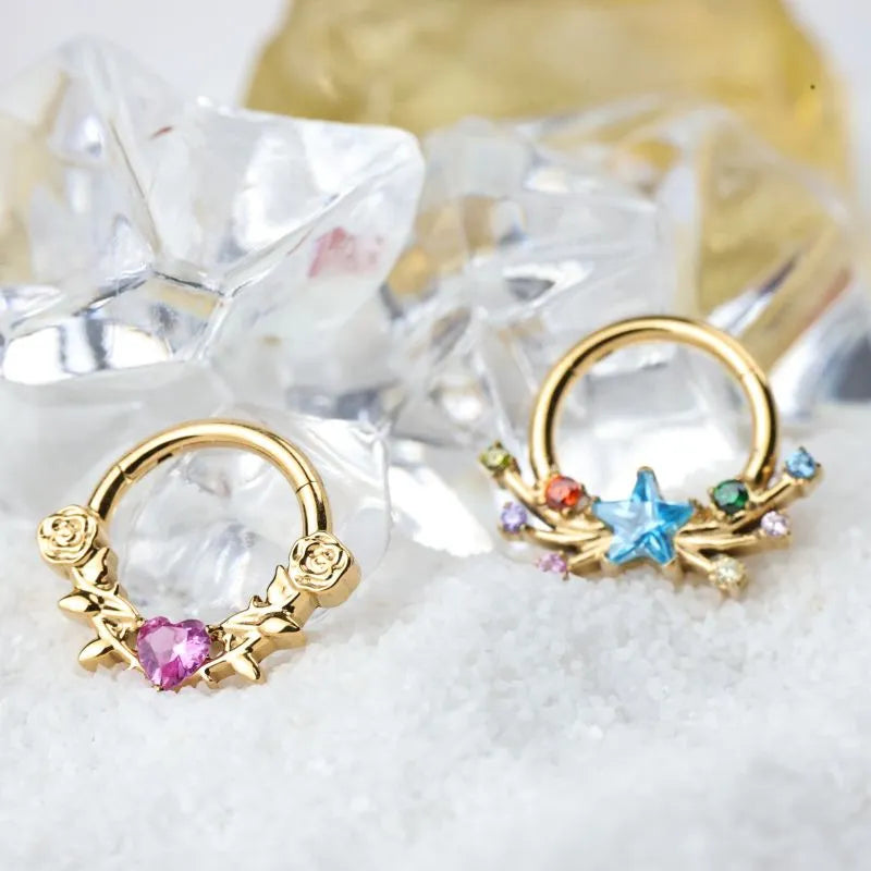 Titanium Artemis Thorned Rose Clicker - Graceful Ruby