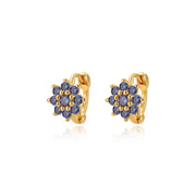 Lysander Dainty Sunflower Huggies - Tanzanite