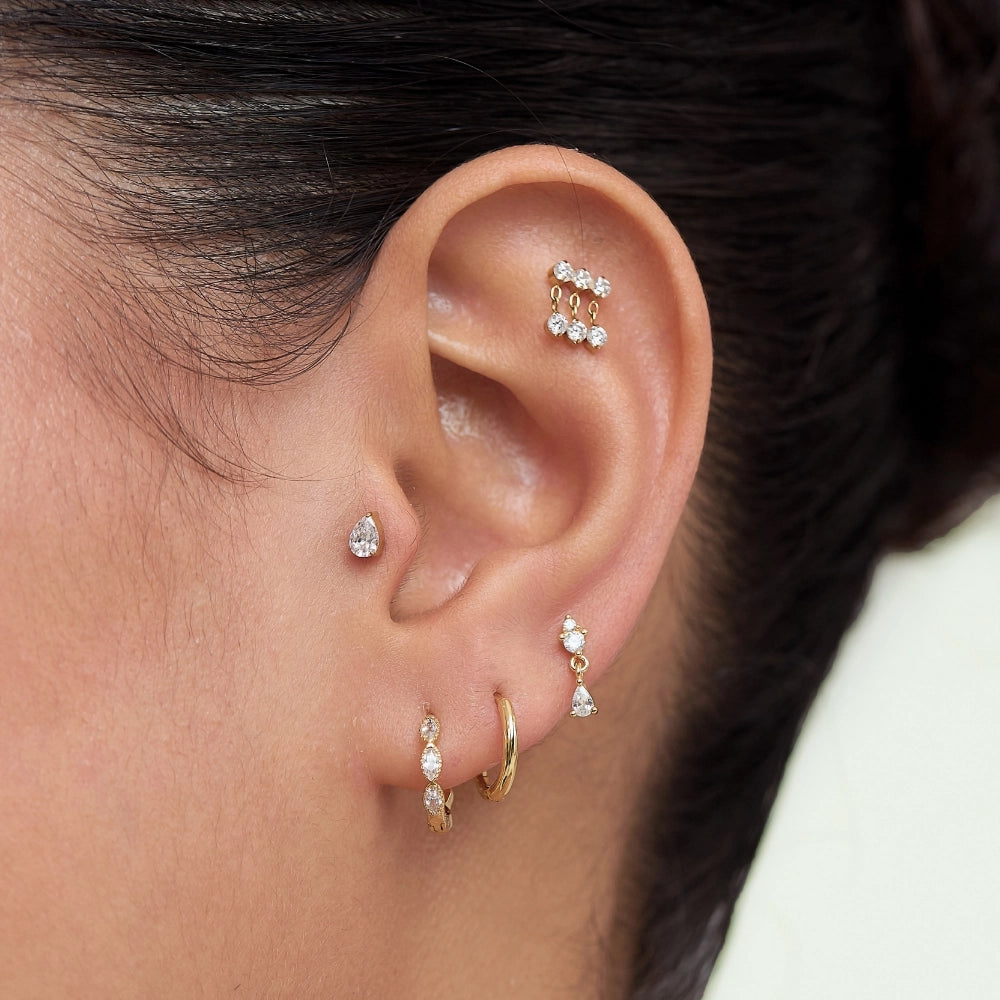 Titanium Nikias Diamond Dewdrop Stud