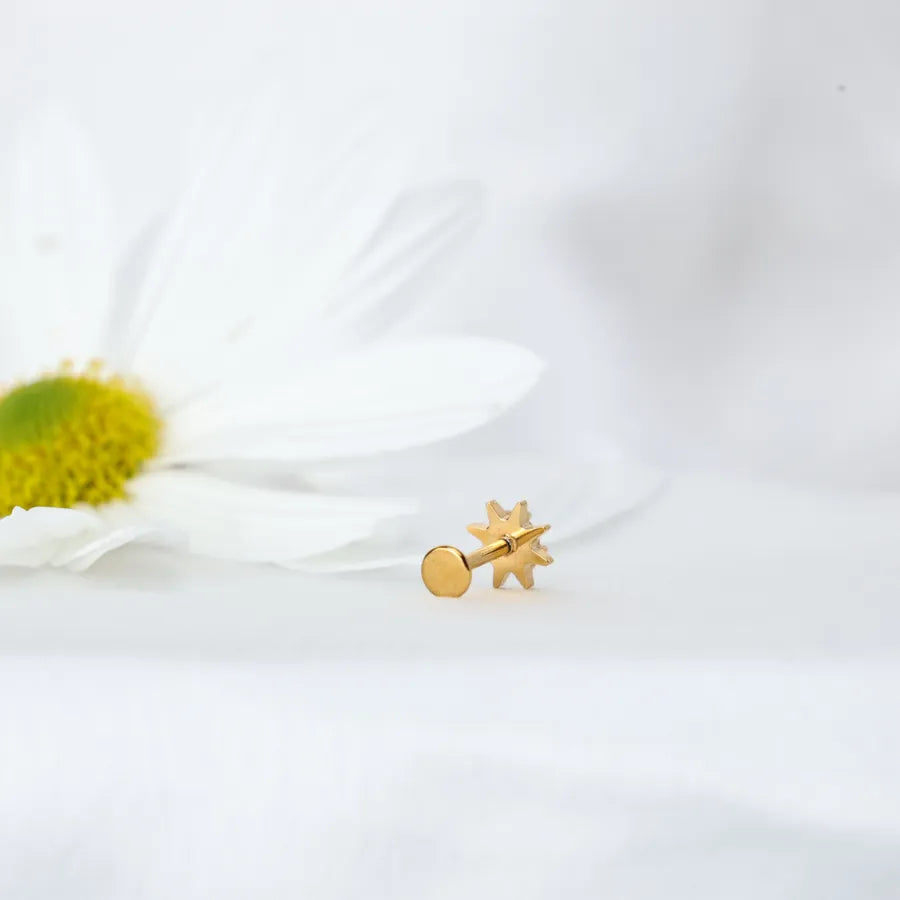 Aeliana Peridot Sun Push Pin Flat Back Stud