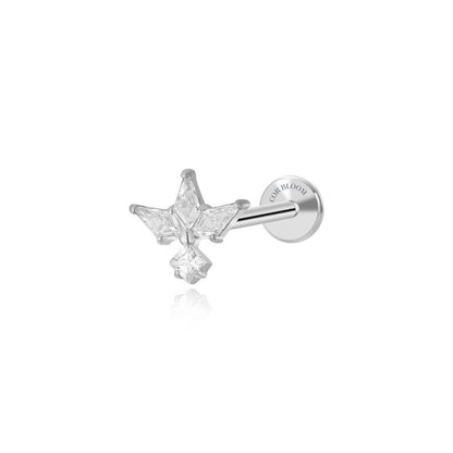 Titanium Crystal 3-Petal Kite Flat Back Stud