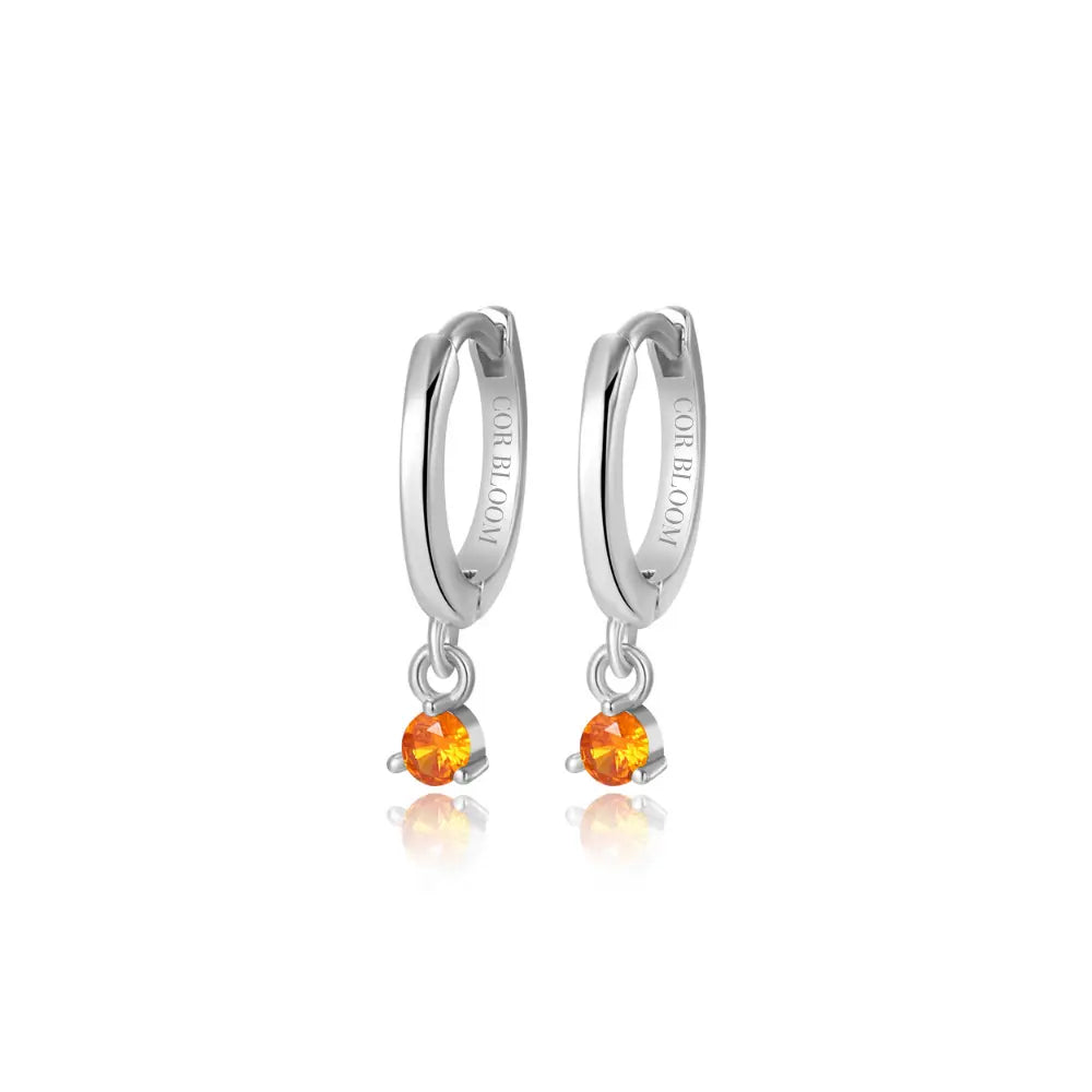 Elsa Orange Red Mini Bling Hoop Earrings