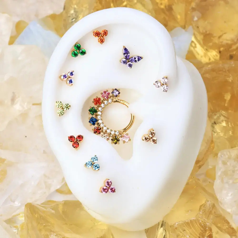 Akira Rainbow Square-Cut Gemstone Clicker
