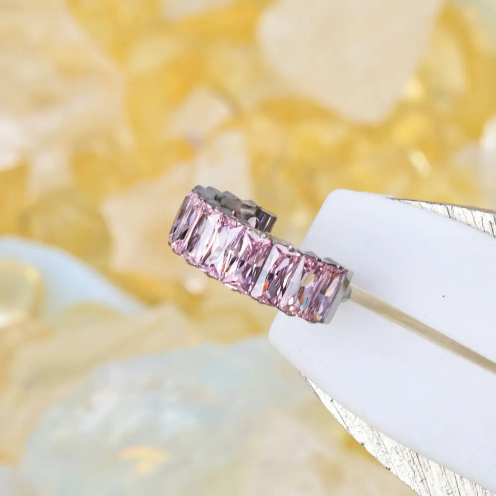 Titanium Pink Tourmaline Sugar Clicker | Conch Hoop