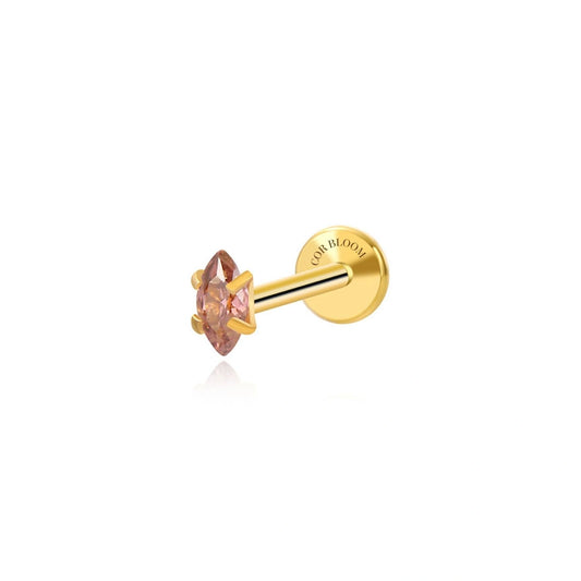 Titanium Small Rhodolite Marquise Flat Back Stud