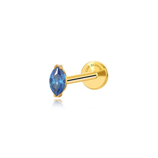 Titanium Blue Saphire Marquise Flat Back