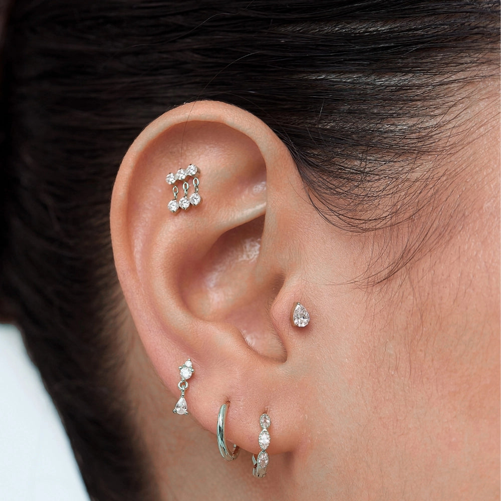 Titanium Nikias Diamond Dewdrop Stud
