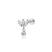 Titanium Amaya 3-Petal Dangle Piercing Earring