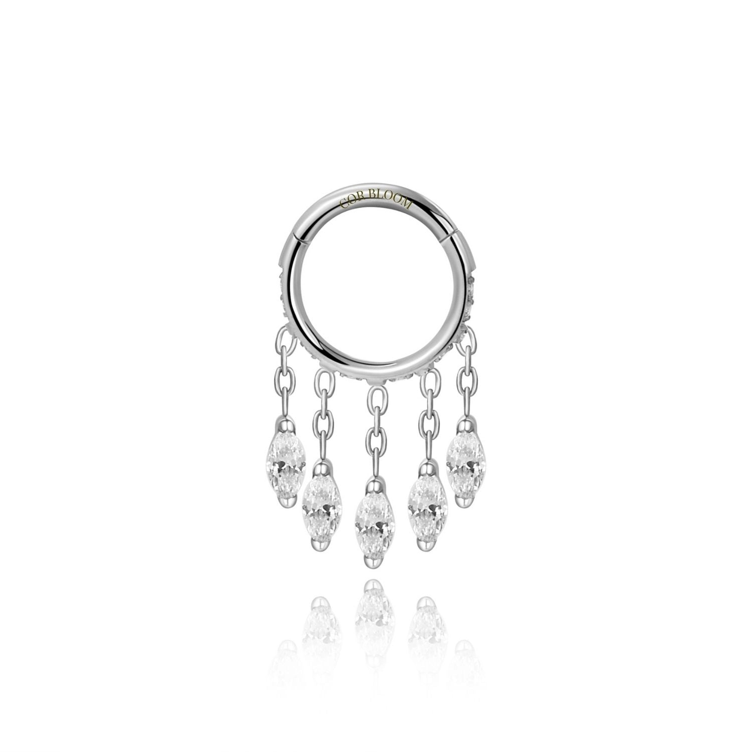 Titanium Arise Dangling Marquise Clicker - Diamond